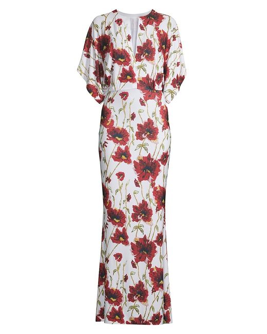 Norma Kamali Obie Floral Printed Gown