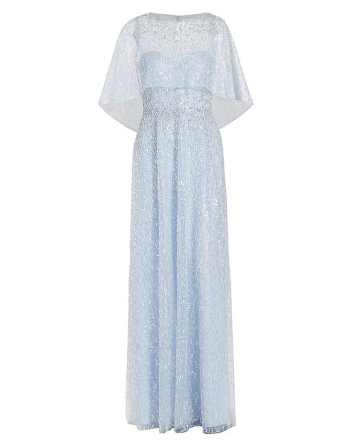 Teri Jon by Rickie Freeman Beaded Lace Capelet Gown