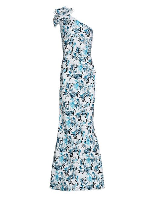 Chiara Boni La Petite Robe Gosia Asymmetric Floral Jersey Gown