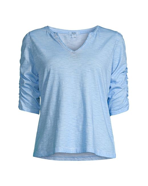 Nic+Zoe Ruched Sleeve Top