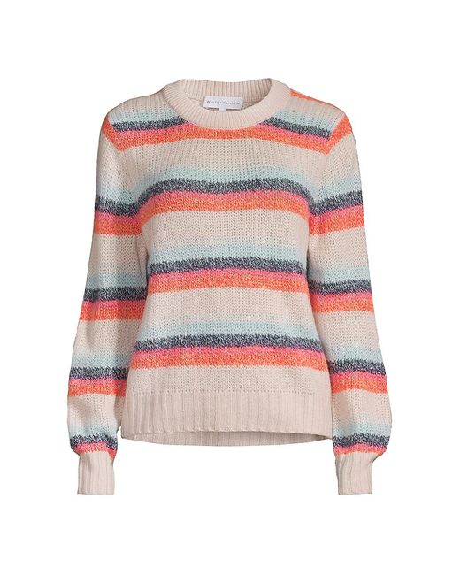 White + Warren Stripe Pullover Sweater