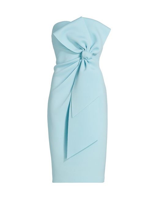 Badgley Mischka Strapless Bow-Embellished Dress