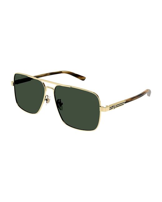 Gucci Archive Details 62MM Square Metal Sunglasses