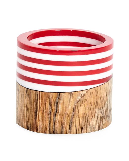 Von Gern Home Wood Stripes Napkin Rings Set of 4