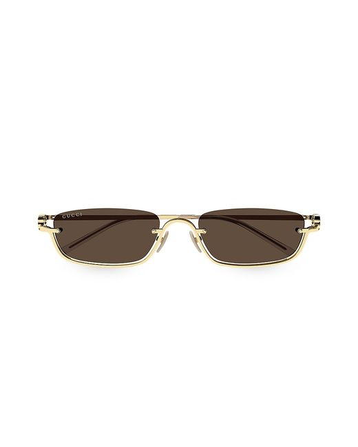 Gucci GG Upside Down 55MM Rectangular Metal Sunglasses