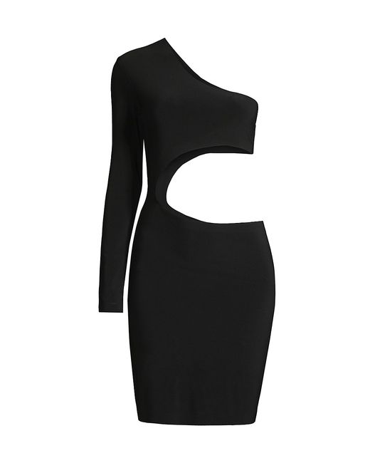 Norma Kamali Shane Cut-Out One-Sleeve Minidress