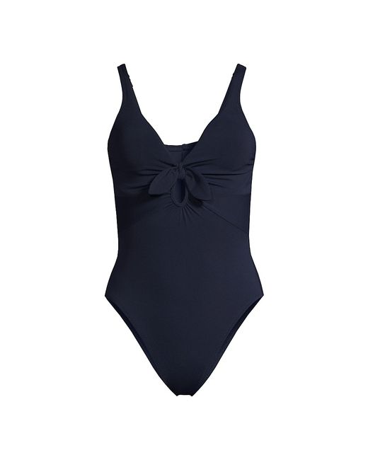 Robin Piccone Ava Plunge Bow One-Piece Swimsuit