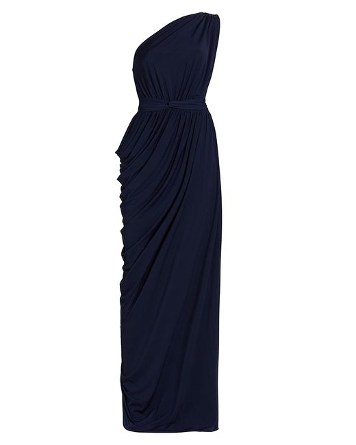 Michael Costello Collection Eternity One-Shoulder Draped Gown