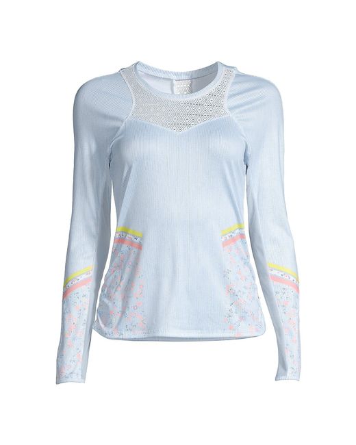 Lucky in Love Chambray Blossom Long-Sleeve Top