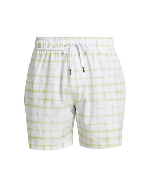 Saks Fifth Avenue COLLECTION Tie Dye Plaid Swim Shorts