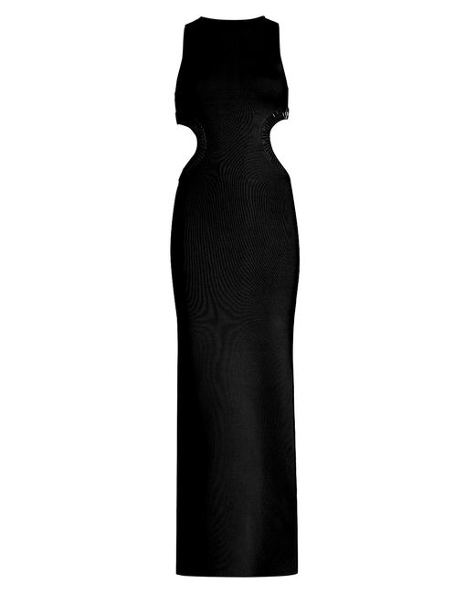 Galvan Luna Mirror-Embellished Stretch Evening Dress