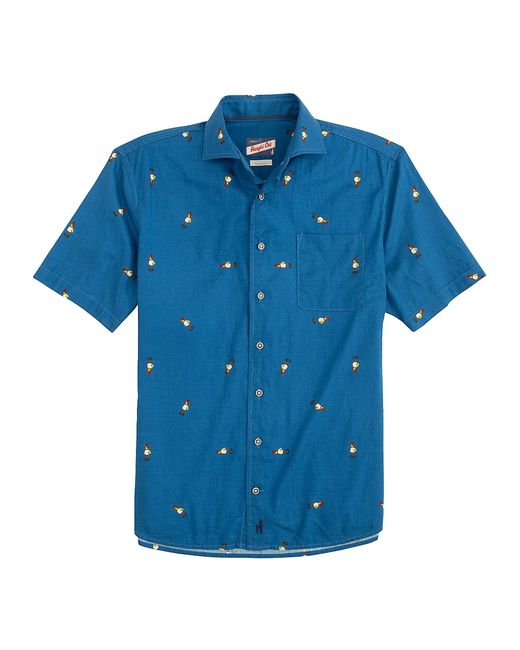 Johnnie O Chappy Hula Embroidered Cotton-Blend Shirt