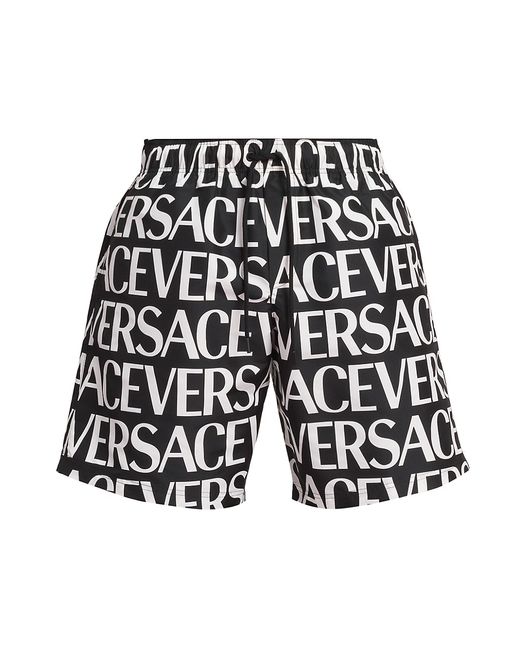 Versace Logo-Print Swim Shorts