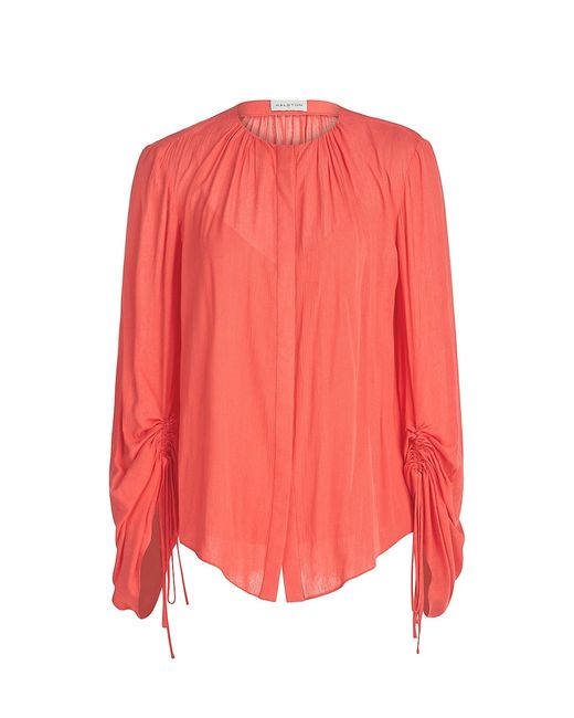 H Halston Kasia Crinkled Button-Up Blouse