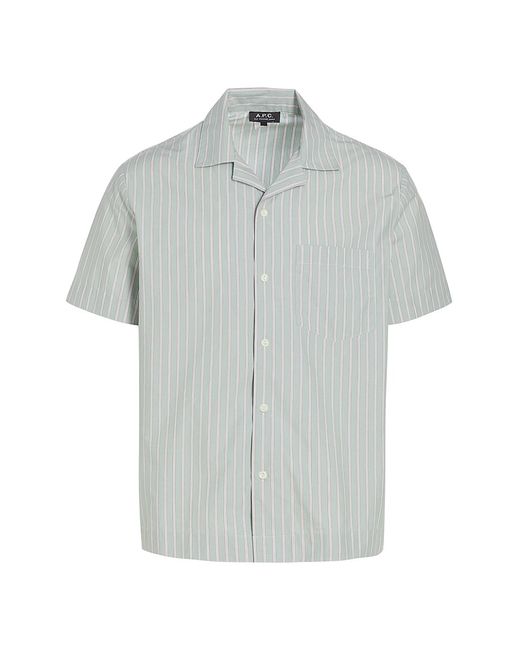 A.P.C. Striped Cotton Poplin Button-Front Shirt