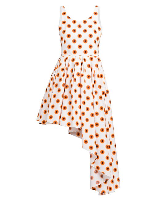 Alexander McQueen Asymmetric Polka-Dot Midi-Dress