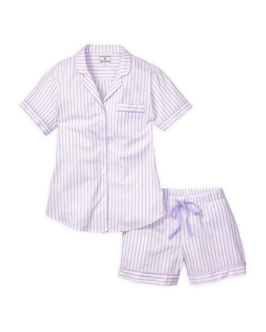 Petite Plume 2-Piece French Ticking Striped Pajama Shorts Set