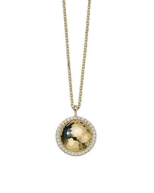 Ippolita Stardust Goddess 18K 0.24 TCW Diamond Domed Pendant Necklace