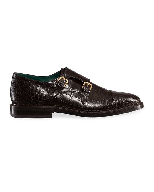 Stefano Ricci Matted Crocodile Monk Strap Shoes