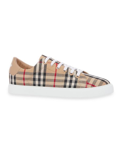 Burberry Albridge Check Leather Low-Top Sneakers