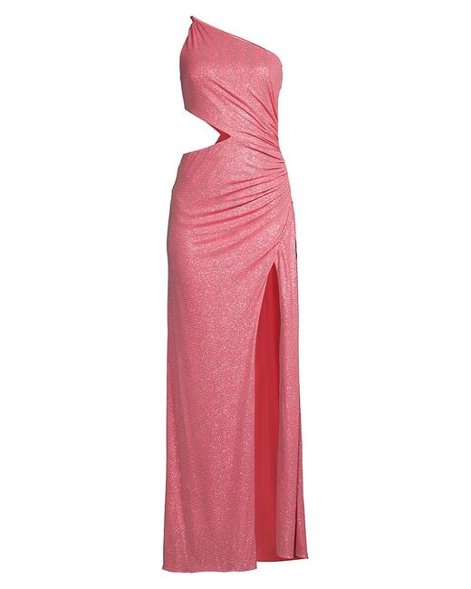 Ramy Brook Sonnie Glitter Cut-Out One-Shoulder Gown