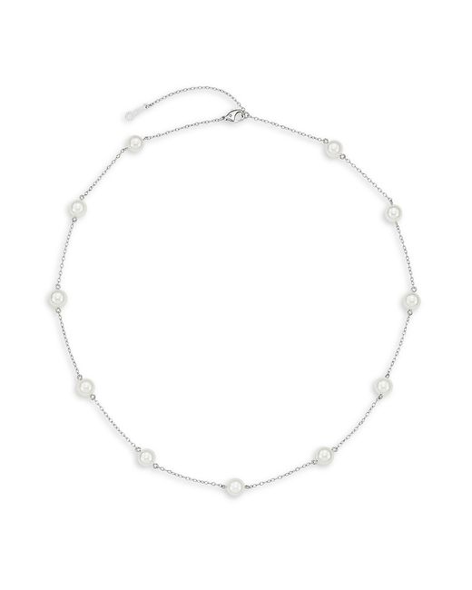 Mikimoto 18K 6MM Cultured Akoya Pearl Station Necklace