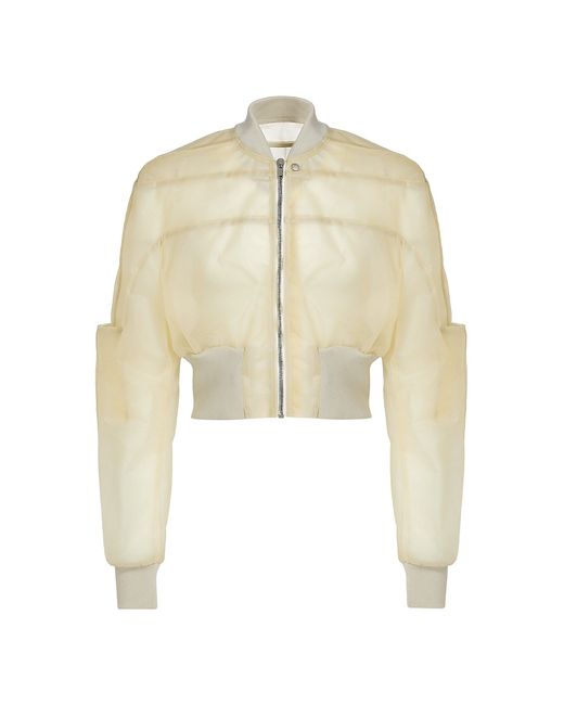 Rick Owens Girdered Leather Cropped Bomber Jacket