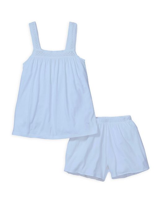 Petite Plume 2-Piece Lace-Trim Pajama Shorts Set
