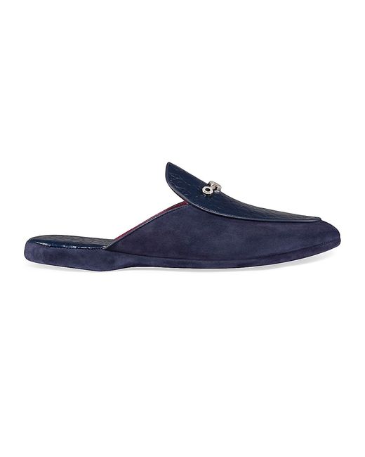 Stefano Ricci Suede and Calfskin Leather Slippers