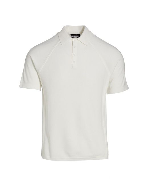 Emporio Armani Raglan Textured Polo Shirt