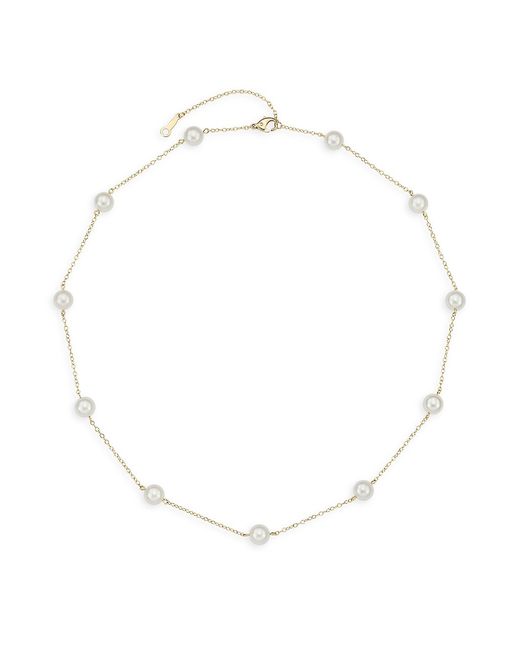 Mikimoto 18K 6.5MM Cultured Akoya Pearl Station Necklace