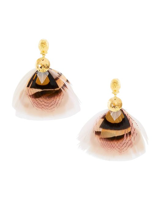 Gas Bijoux Bermudes Goldtone Feather Mini Drop Earrings