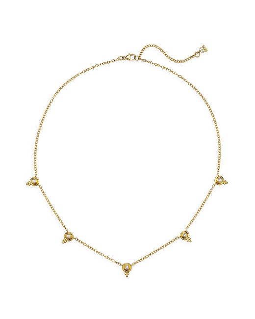 Temple St. Clair CL White 18K Yellow 0.25 TCW Temple Necklace