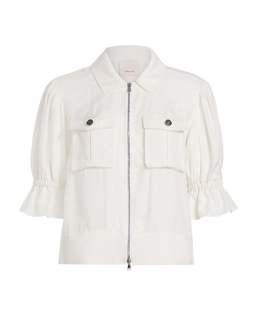 Cinq a Sept Holly Puff-Sleeve Utility Jacket