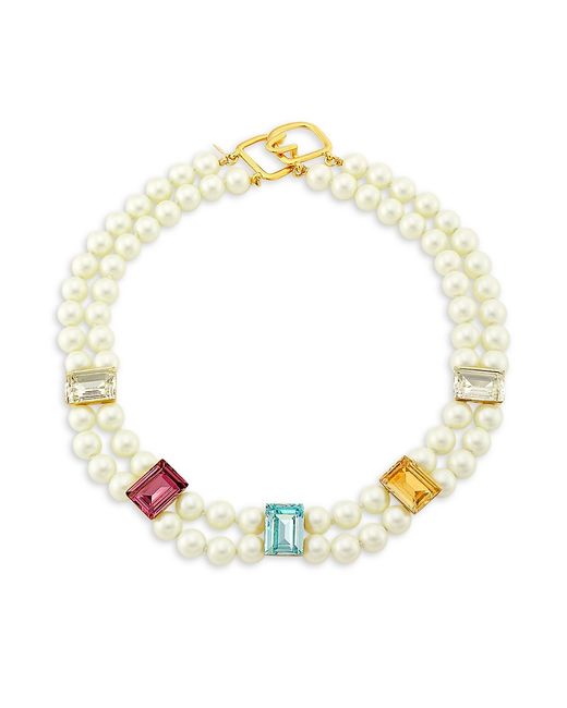 Kenneth Jay Lane Gold-Plated Faux Pearl Glass Necklace