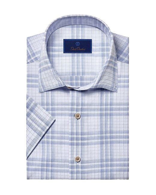 David Donahue Plaid Button-Front Shirt