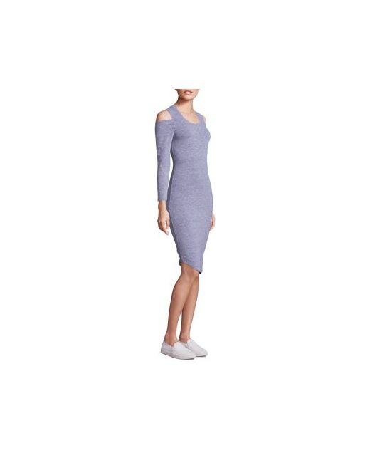 Monrow Heathered Cold Shoulder Bodycon Dress