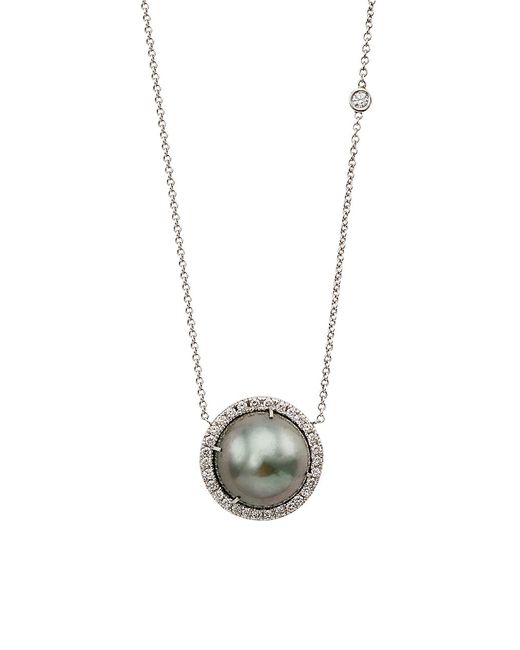 Samira13 18K Tahitian 0.4 TCW Diamond Pendant Necklace