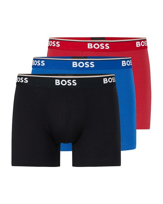 Boss Three-pack of stretch boxer briefs with logos