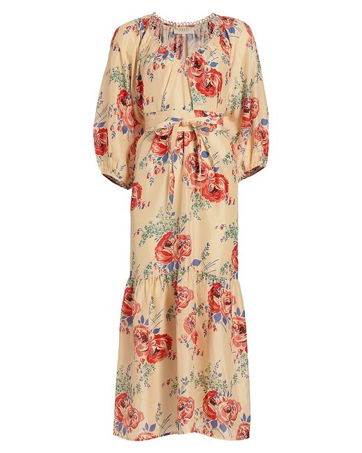 The Great The Vestige Belted Floral Midi-Dress