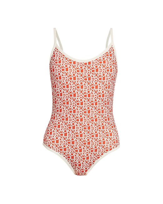Moncler Logo Scoopback One-Piece Swimsuit