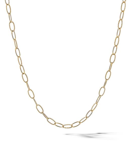 David Yurman Stax Elongated Oval Link Necklace in 18K Yellow