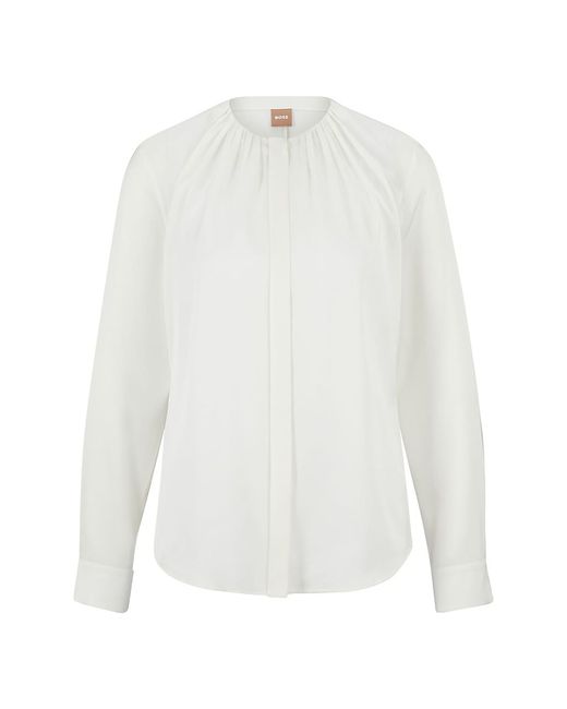 Boss Rushed-Neck Blouse