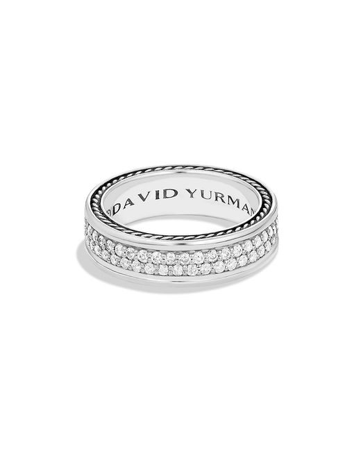 David Yurman Streamline Two Row Band Ring with Pavé Diamonds