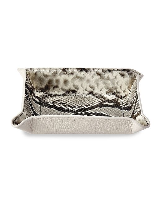 Graphic Image The Hayden Desk Python-Embossed Leather Valet Tray Natural