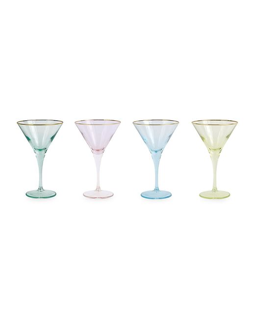 Vietri Rainbow 4-Piece Assorted Martini Glass Set