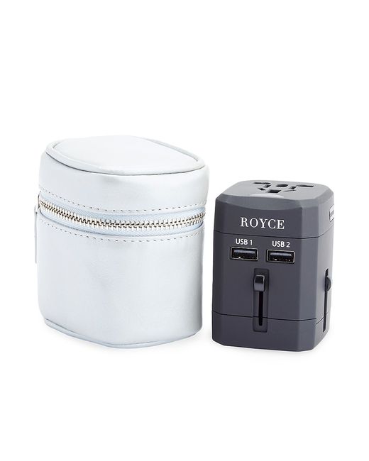 ROYCE New York Travel Adapter Leather Case