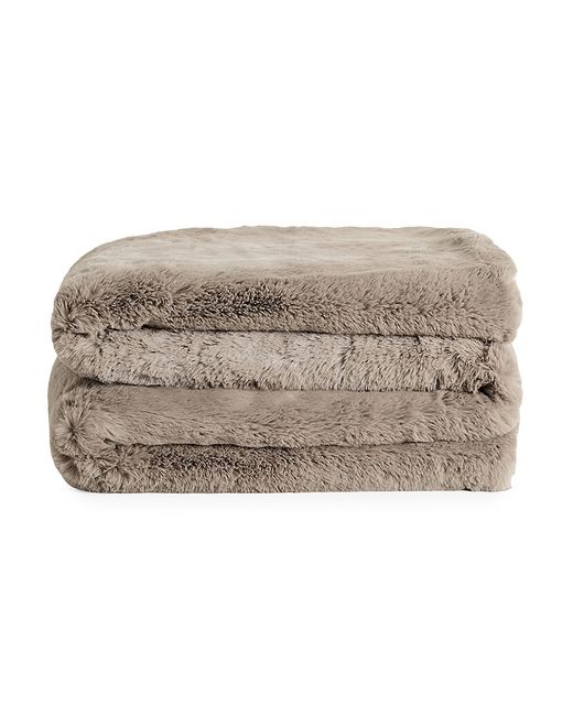UnHide Marshmallow Medium Faux Fur Blanket Pewter