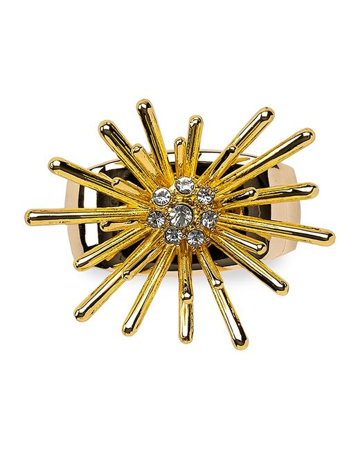 Nomi K 24K Goldplated Crystal Sparkle Burst 4-Piece Napkin Ring Set Gold