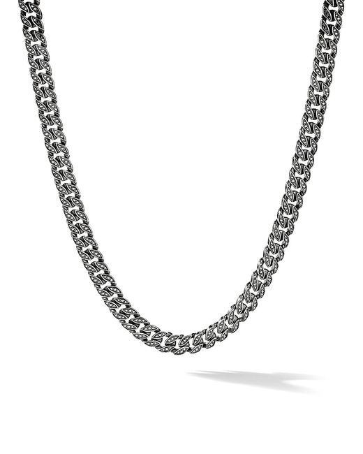 David Yurman Curb Chain Necklace with Pavé Black Diamonds
